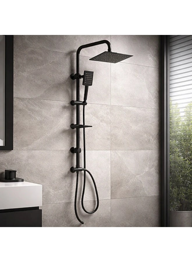 مساطر مع سماعة مربع ستانلس ستيل 201 اسود - Image 1